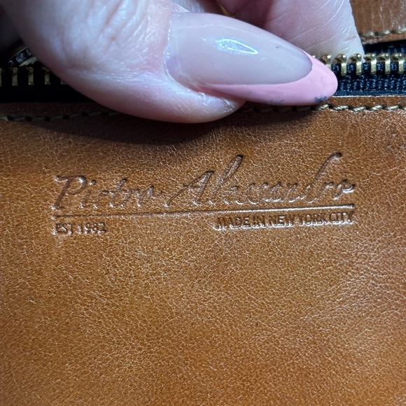 Pietro Alessandro blue and brown studded leather tote large
